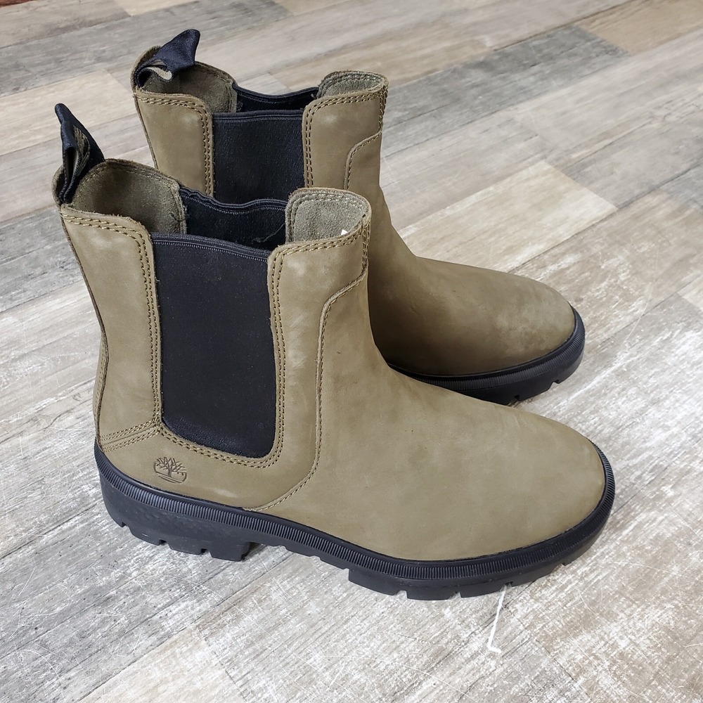 Timberland Cortina Valley Chelsea Boots Womens Sz 7.5‎ Olive Green NEW